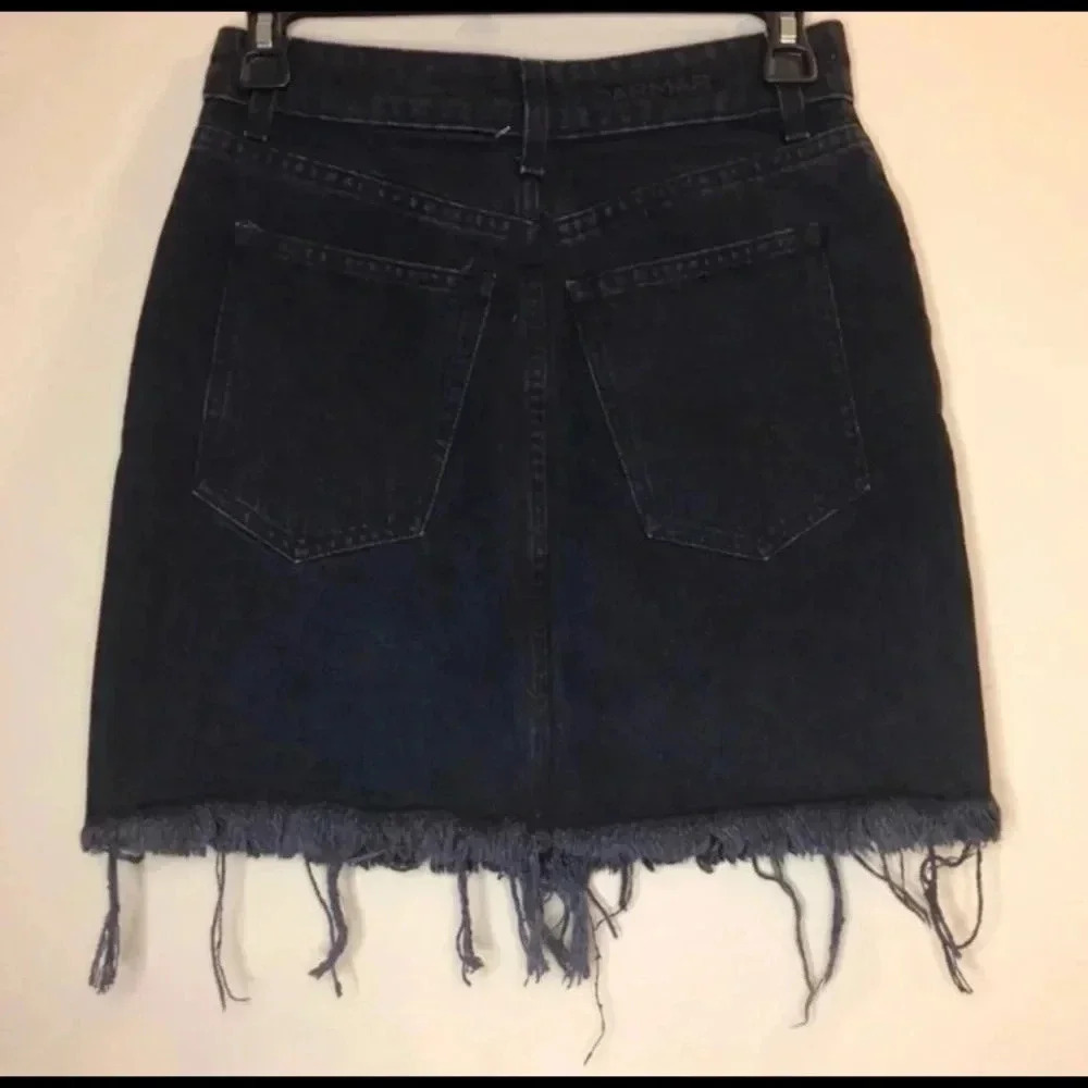 Carmar Black Mini Skirt with Red Rose Embroidery - Picture 3 of 7